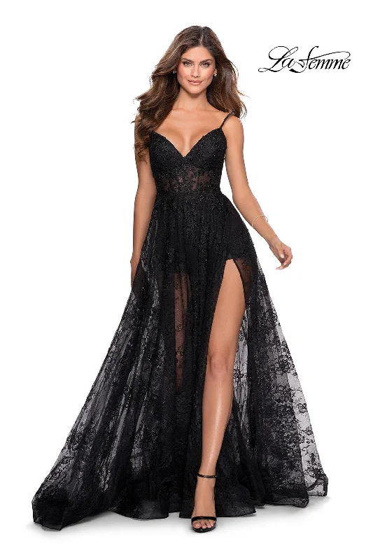 Asymmetrical Gown La Femme 28390 Dress