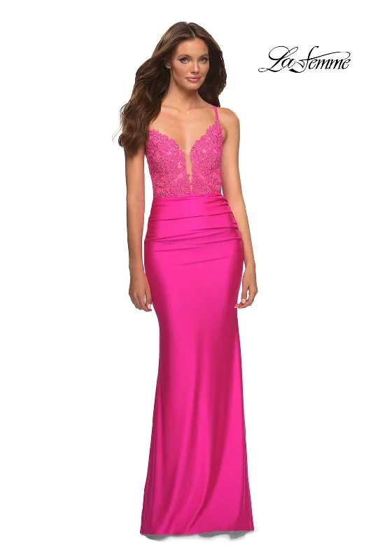 Draped Formal Dress La Femme 30606