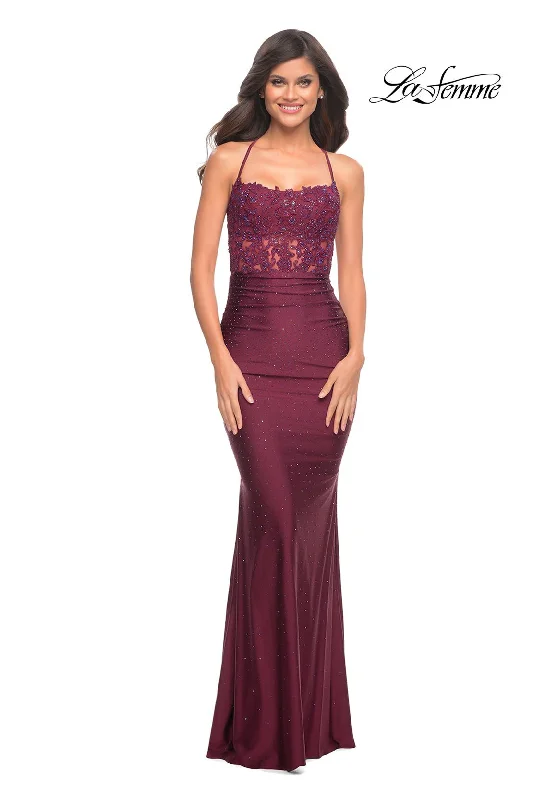 Sheer Panel Dress La Femme 30728