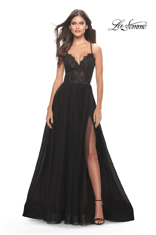 Deep V-Neck Dress La Femme 31271