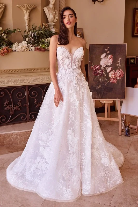 Floral Embroidery Dress LACE WEDDING BALL GOWN  CDWL034