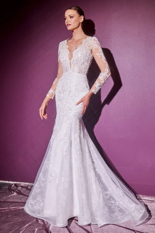 Formal Red Dress Layered Lace Mermaid Boho Open Back Long Sleeve Long Bridal & Wedding Dress CDCD951W Formal Red Dress Layered Lace Mermaid Boho Open Back Long Sleeve Long Bridal & Wedding Dress CDCD951W