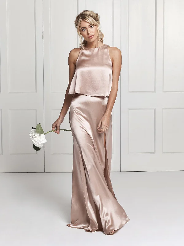Unique Formal Dress Lena skirt & top set - Blush