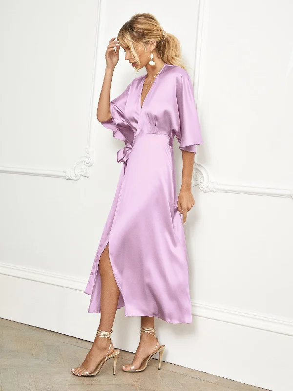 Taffeta Dress Lily lilac silk kimono