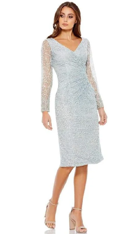 Classic Evening Dress Mac Duggal 12408 Long Sleeve Cocktail Lace Dress