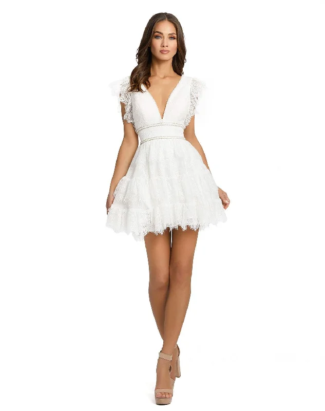 Sparkly Dress Mac Duggal 41013 Short Cocktail Lace Dress
