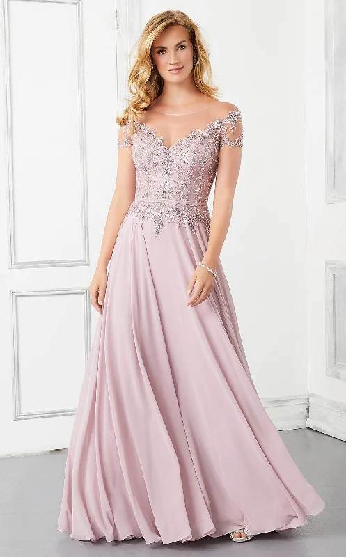 Ruched Satin Dress MGNY 72309 Dress