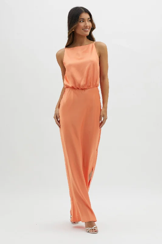 Simple Formal Dress Midnight Hour Side Split Midi Dress Sunset