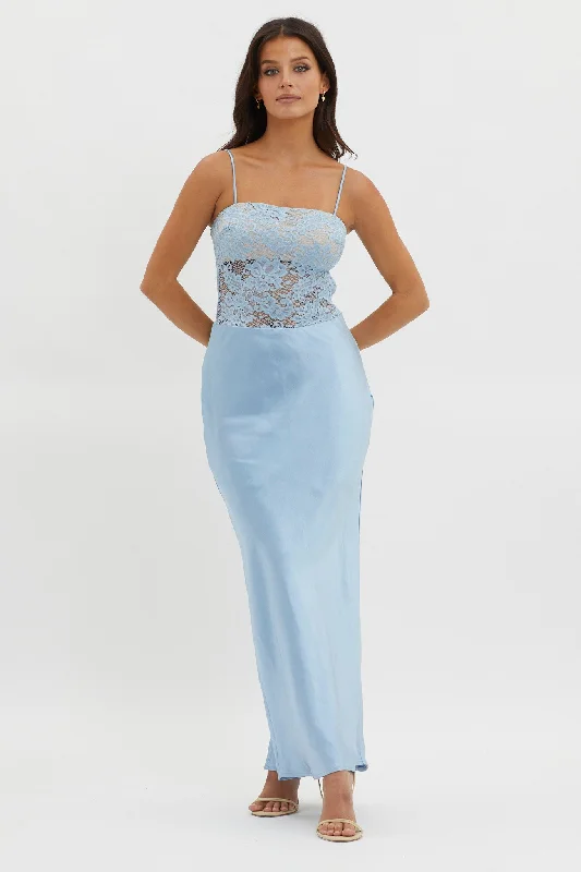 Tulle Gown Moon Magic Floral Bodice Dress Blue