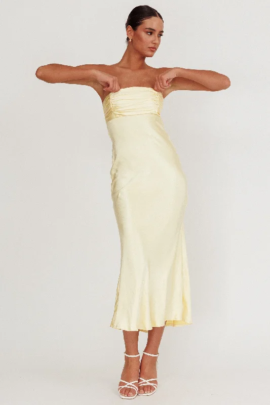 Stunning Party Dress Moon Song Strapless Laced Back Dress Sun