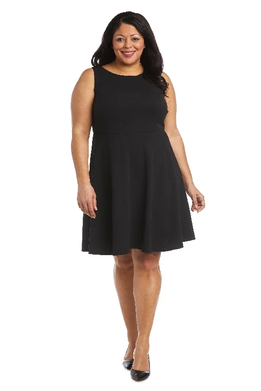 Off-Shoulder Dress Morgan & Co 12888WM Short Plus Size cocktail Dress