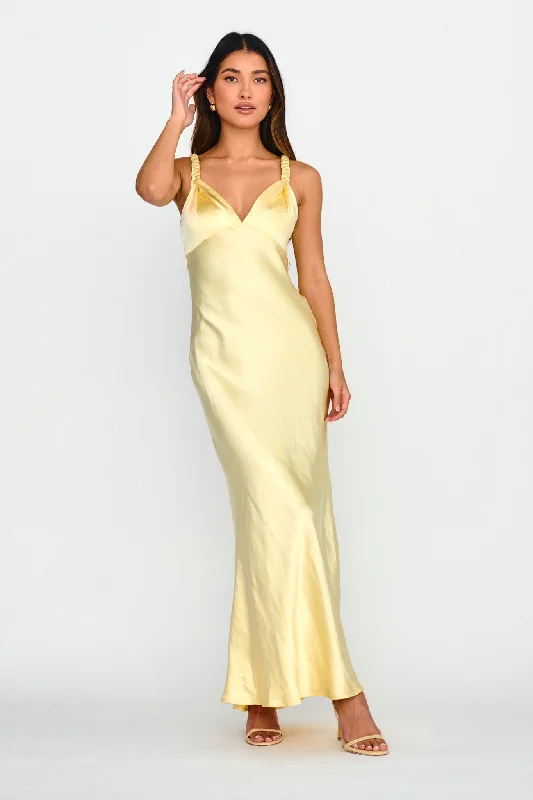 Modest Gown Muraya Braided Strap Maxi Dress Butter