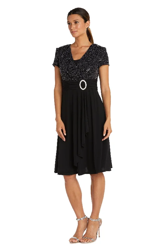 Metallic Formal Dress R&M Richards 9119 Mother Of The Bride Short Dress