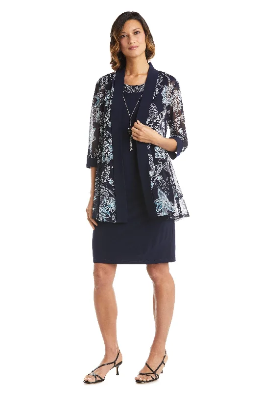 V-Neck Dress R&M Richards 7893 Short Mother Of The Bride Dress