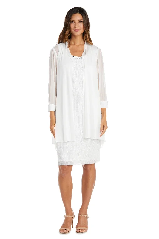 Off-Shoulder Gown R&M Richards 2583P Short Petite Jacket Piece Dress