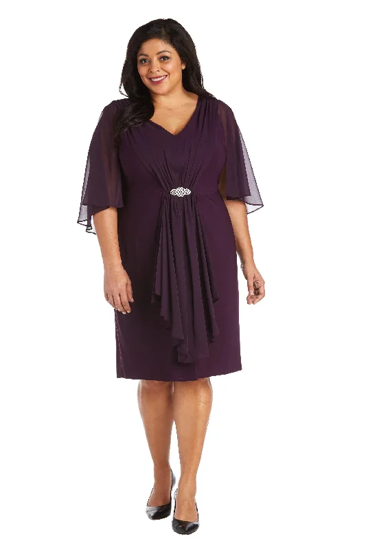 Luxury Dress R&M Richards 7367W Short Plus Size Cocktail Dress
