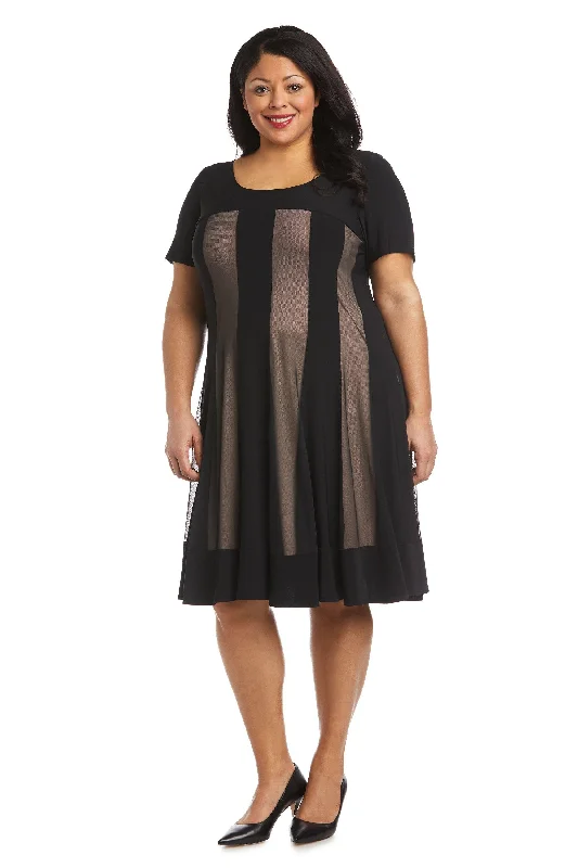 Elegant Beaded Dress R&M Richards 7759W Short Plus Size Cocktail Dress