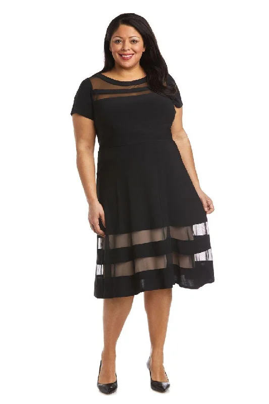 Cocktail Dress R&M Richards 7771W Short Plus Size Cocktail Dress