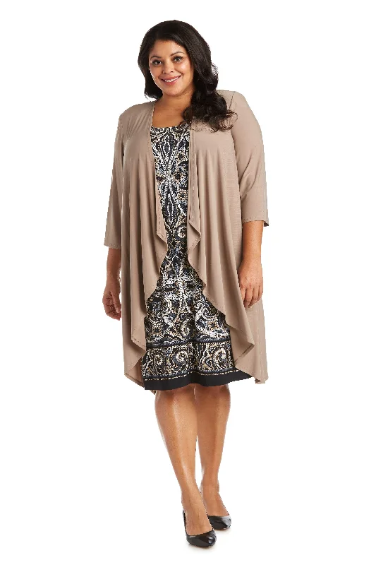 Ball Gown R&M Richards 7037W Short Plus Size Jacket Dress