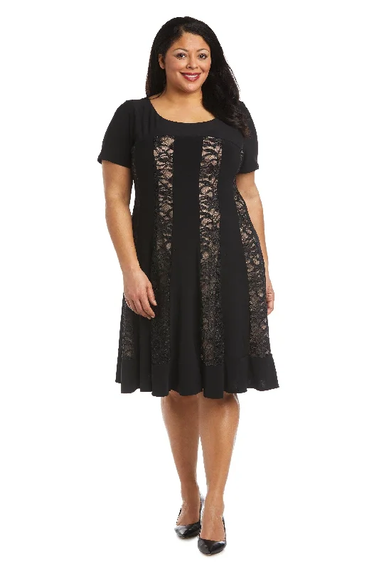 Lace Dress R&M Richards 7769W Short Plus Size Lace Dress