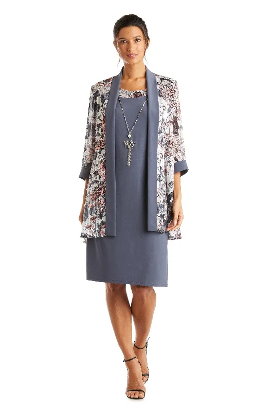 Sparkly Dress R&M Richards 7119 Short Print Satin Jacket Dress