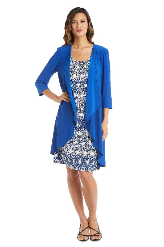 Princess Ball Gown R&M Richards 7687 Short Two Piece Print Jacket Dress