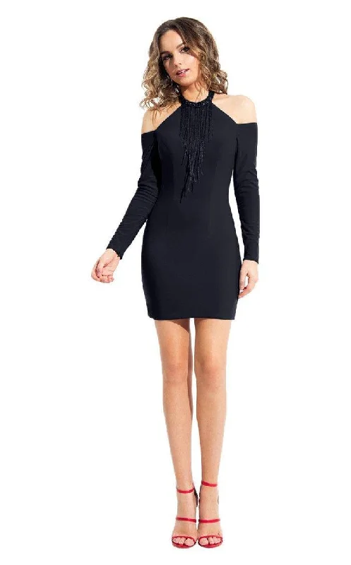 Floor-Length Gown Rachel Allan Short Beaded Formal Cocktail Dress L109