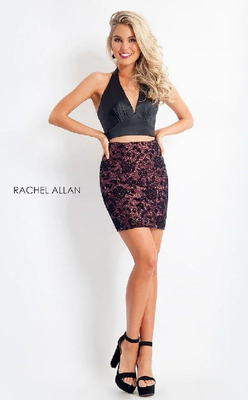 Satin Mermaid Dress Rachel Allan Short  Two Piece Homecoming Dress 4653