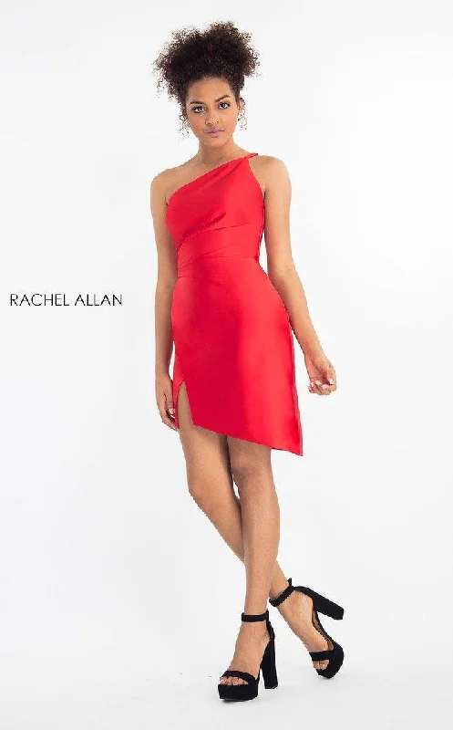 Bow Detail Dress Rachel Allan Short One Shoulder Formal Dress L1173