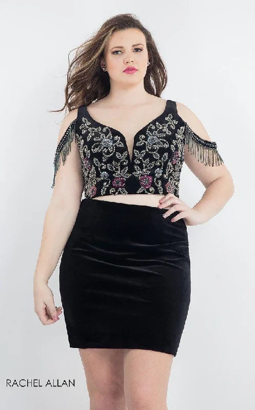 Timeless Satin Dress Rachel Allan Plus Size Homecoming Short Dress 4805