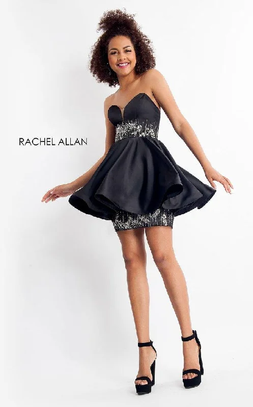 Metallic Formal Dress Rachel Allan Homecoming Short Strapless Dress 4696