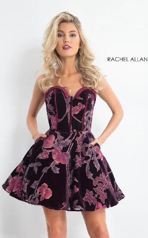 Royal Blue Dress Rachel Allan Short Velvet Homecoming Dress 4616
