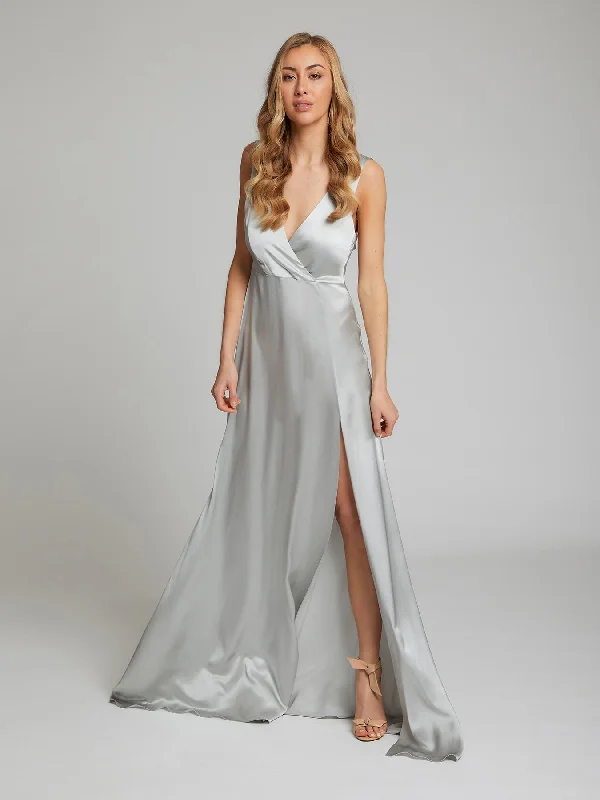 Deep V-Neck Dress Romee dress - Silver