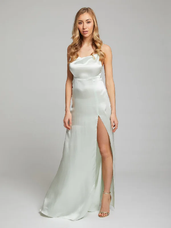 Drape Sleeve Dress Salome silk dress in mint