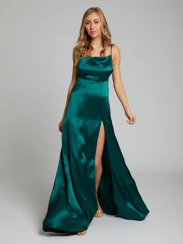 Luxury Dress Salome silk dress in winter green
