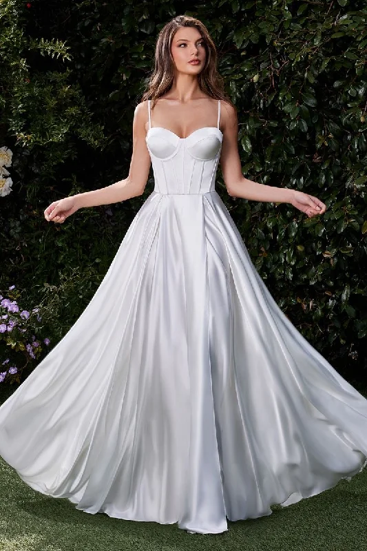Prom Dress Satin A-Line Bustier Side Slit Sweetheart Long Wedding & Bridal Dress CDCD337W Prom Dress Satin A-Line Bustier Side Slit Sweetheart Long Wedding & Bridal Dress CDCD337W