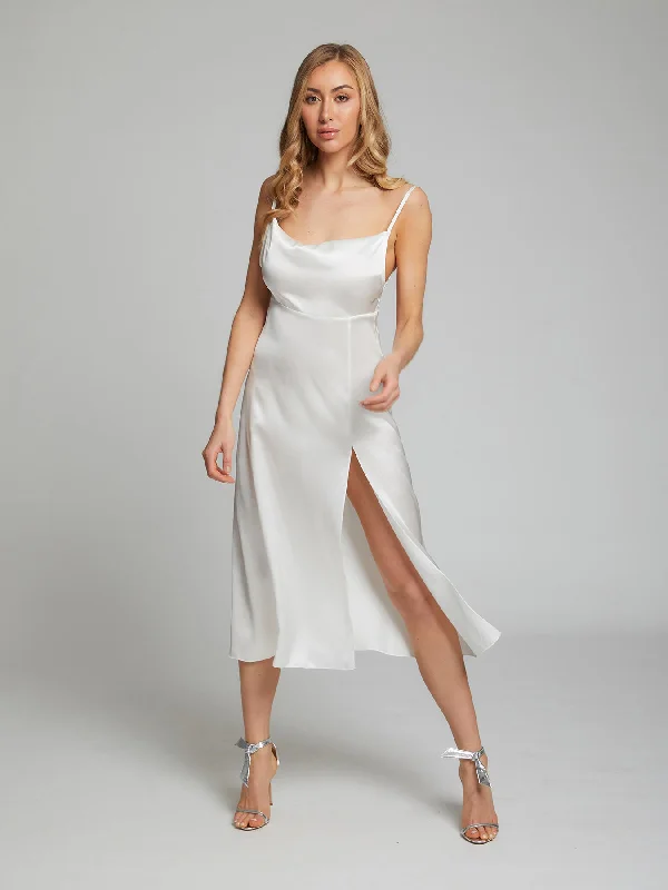 Maxi Formal Dress Selah silk dress in white