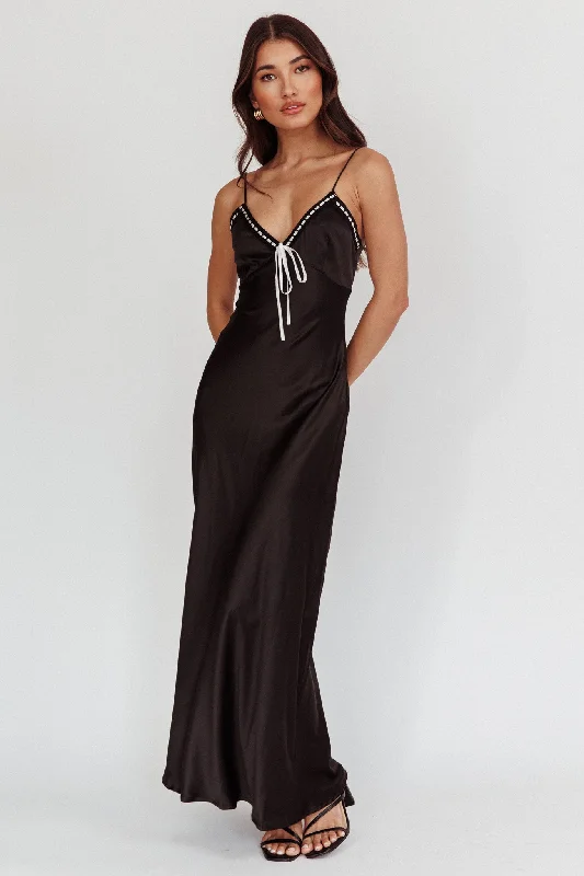 Formal Red Dress Sharla Bow Bust Maxi Dress Black