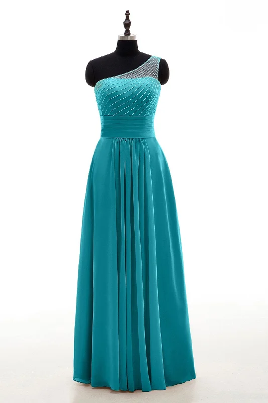 Bodycon Gown Sheath Floor Length Chiffon Bridesmaid Dress COZF1409A