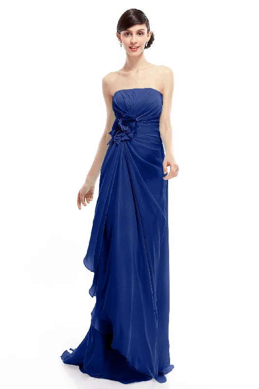 Maxi Dress Sheath Sweep Train Chiffon Bridesmaid Dresses COLT1400B
