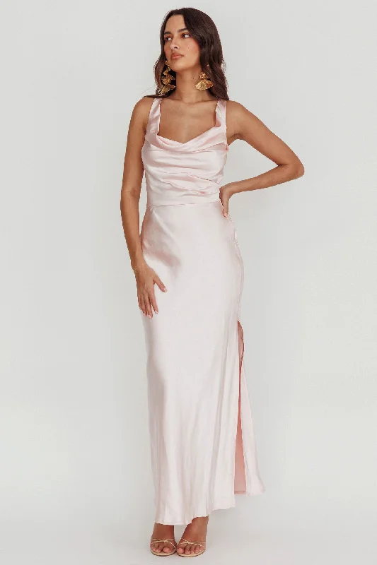 Classic Gown Sitara Tied Back Maxi Dress Blush