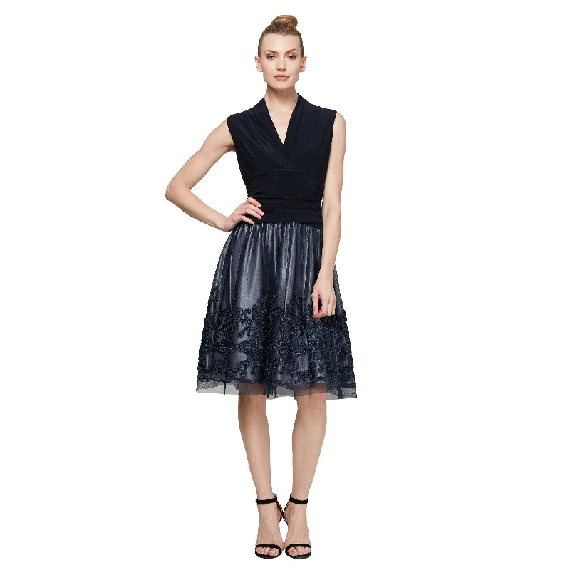 Metallic Formal Dress SL Fashions 110884M Short Mother of the Bride Dress