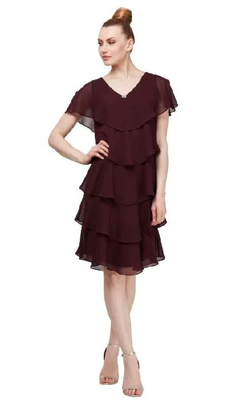 Satin Slip Dress SL Fashions 113217 Short Mother of the Bride Dress