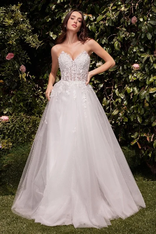 Formal Attire STRAPLESS A-LINE LACE & TULLE WEDDING DRESS CDC148W