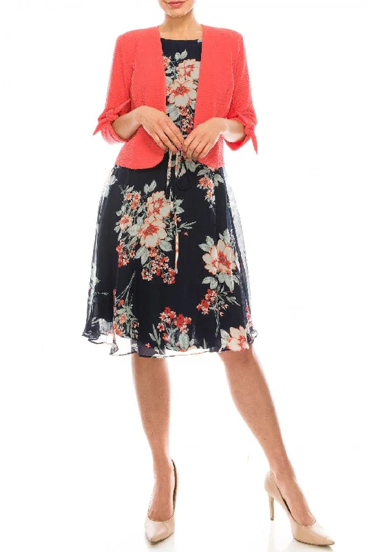 Delicate Lace Dress Studio One Floral Printed Two Piece Jacket Dress