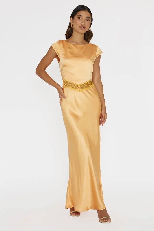 Tulle Gown Taken Heart Lace Trim Tied Back Dress Mango