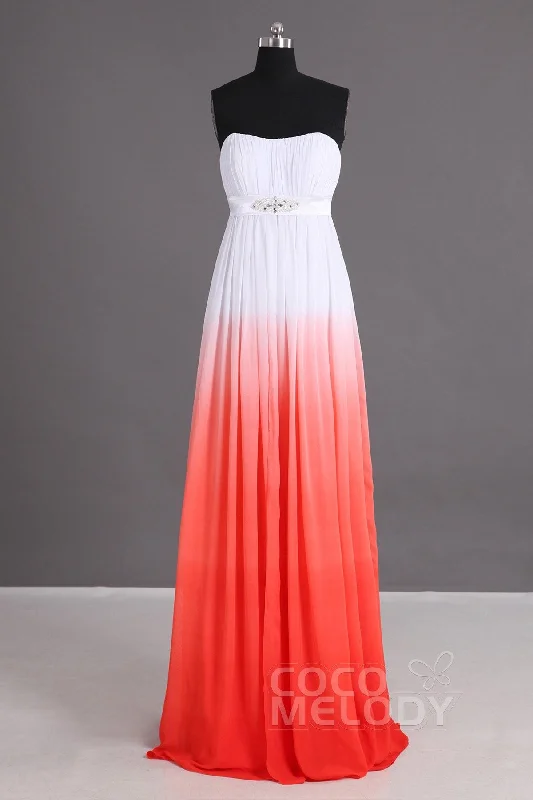 Ruched Satin Dress Sheath-Column Floor Length Chiffon Bridesmaid Dress Formal Dresses PR2917